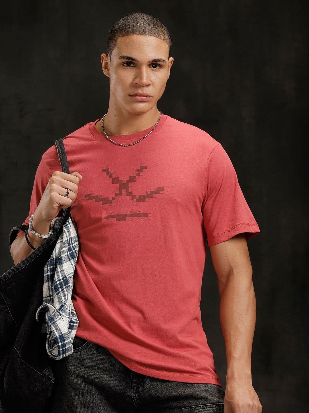 WROGN Graphic Printed Pure Cotton Round Neck Relaxed Fit T-shirt - view 1