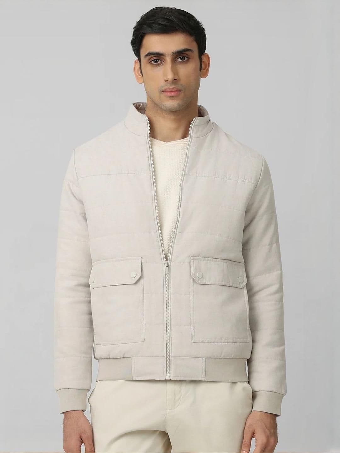 Mufti Men Mock Collar Solid Padded Jacket - view 1