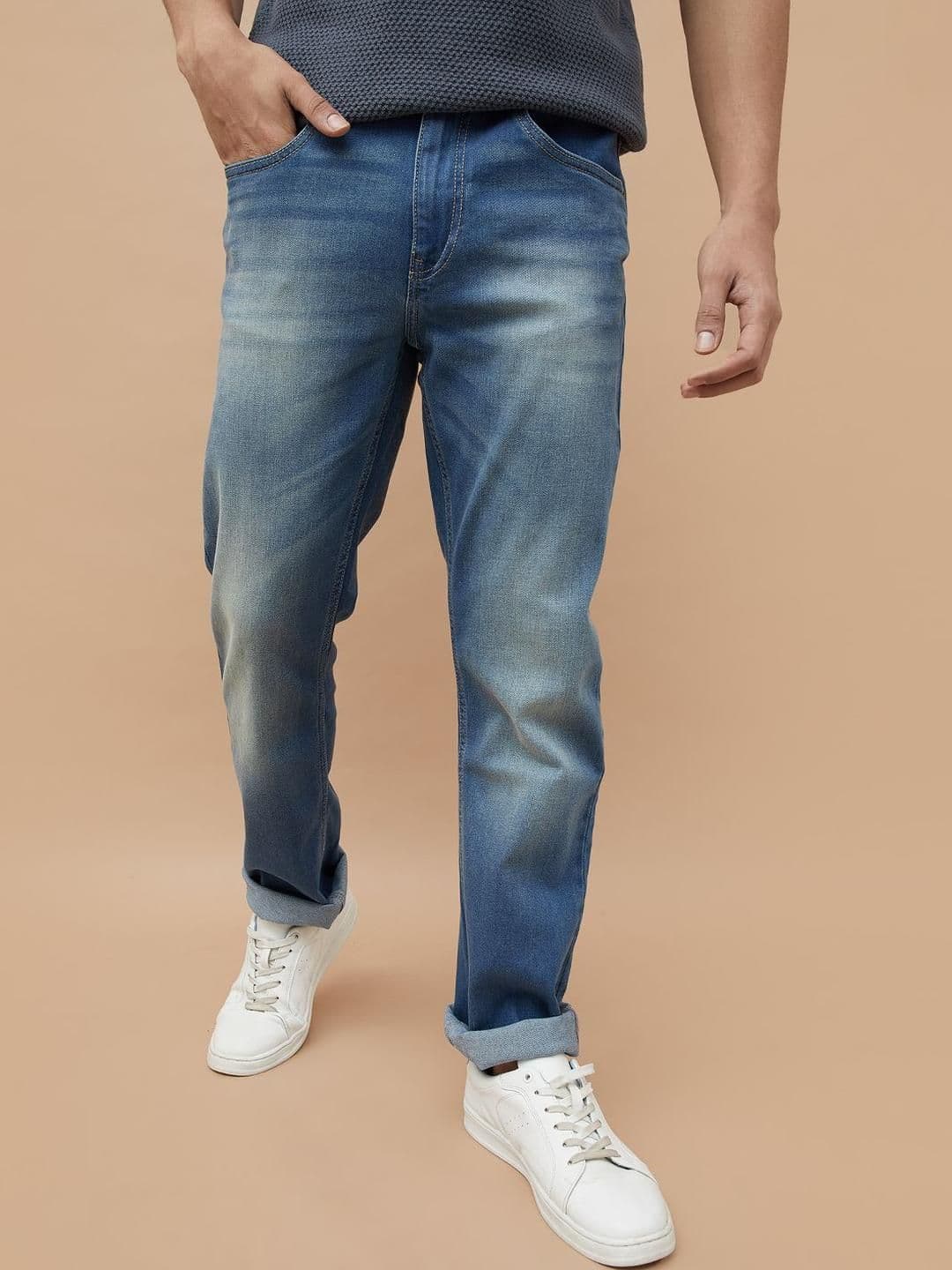 Forca by Lifestyle Men Straight Fit Mid-Rise Low Distress Heavy Fade Jeans - view 1