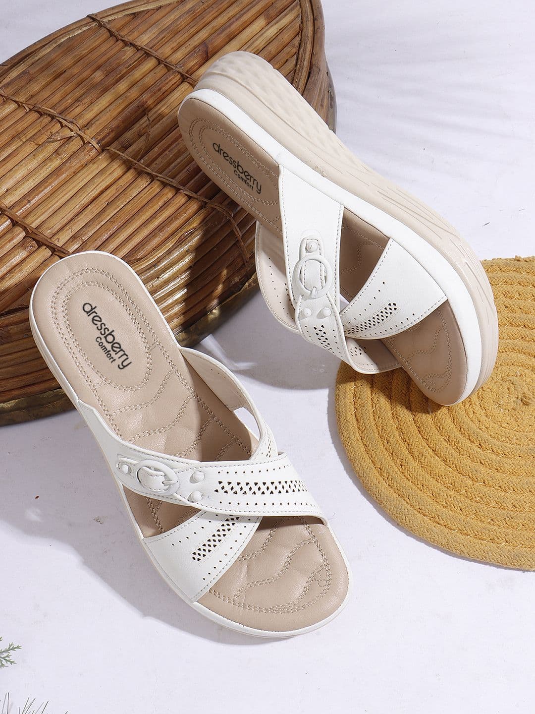 DressBerry Women Woven Design Open Toe Flats - view 1