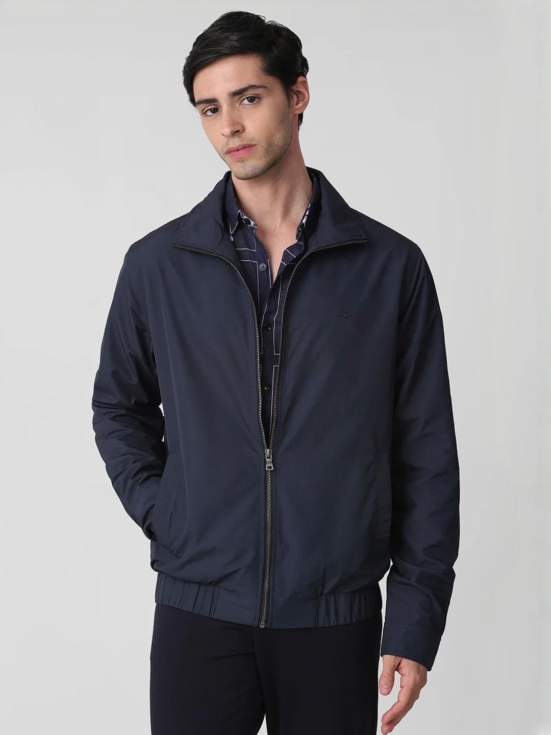 Mufti Men Spread Collar Solid Bomber Jacket - view 1