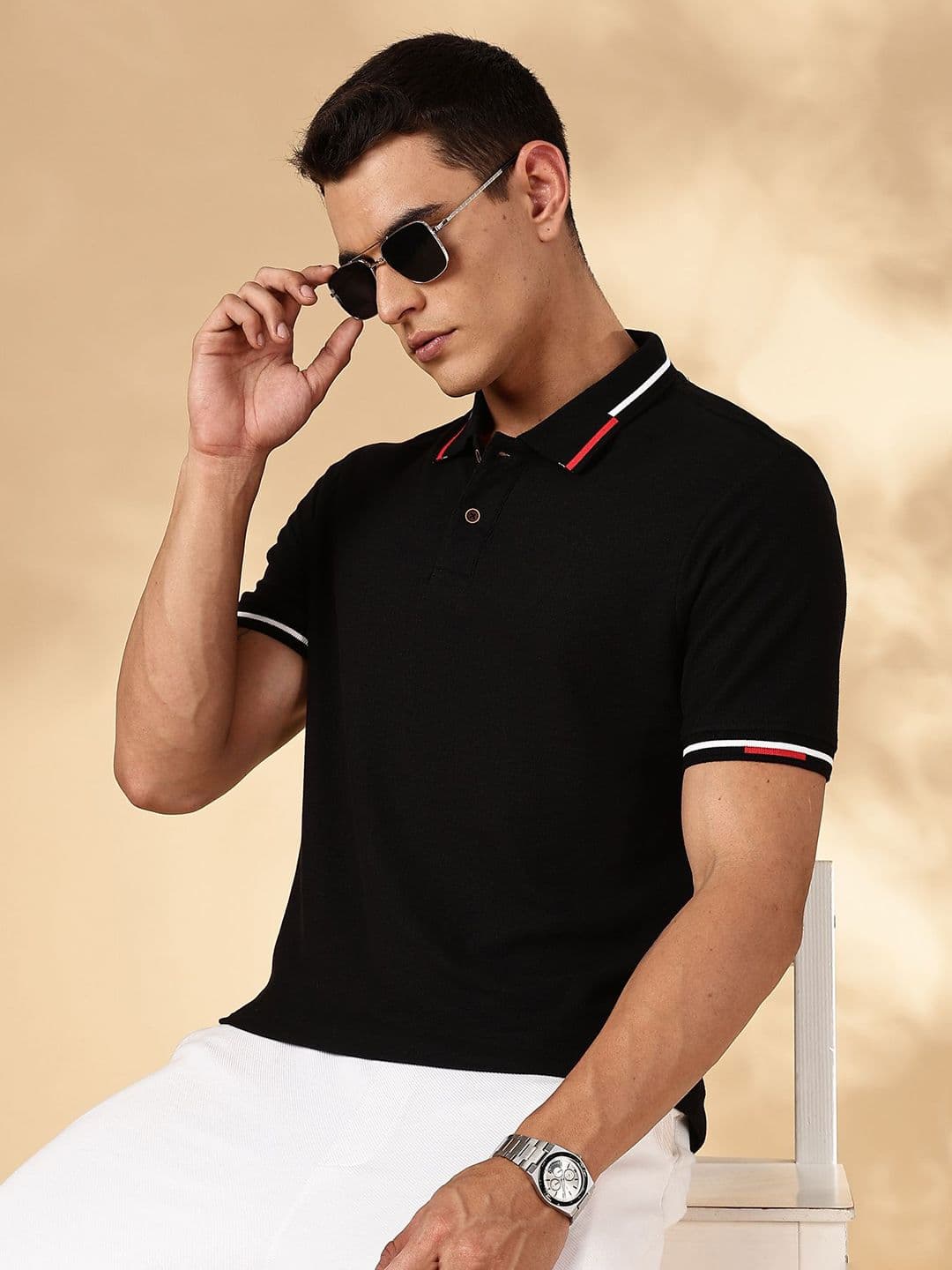 Mast & Harbour Polo Collar Pure Cotton T-shirt - view 1