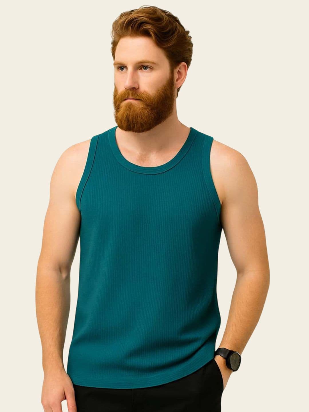 Organic Chics Textured Cotton Tank Innerwear Vests - view 1