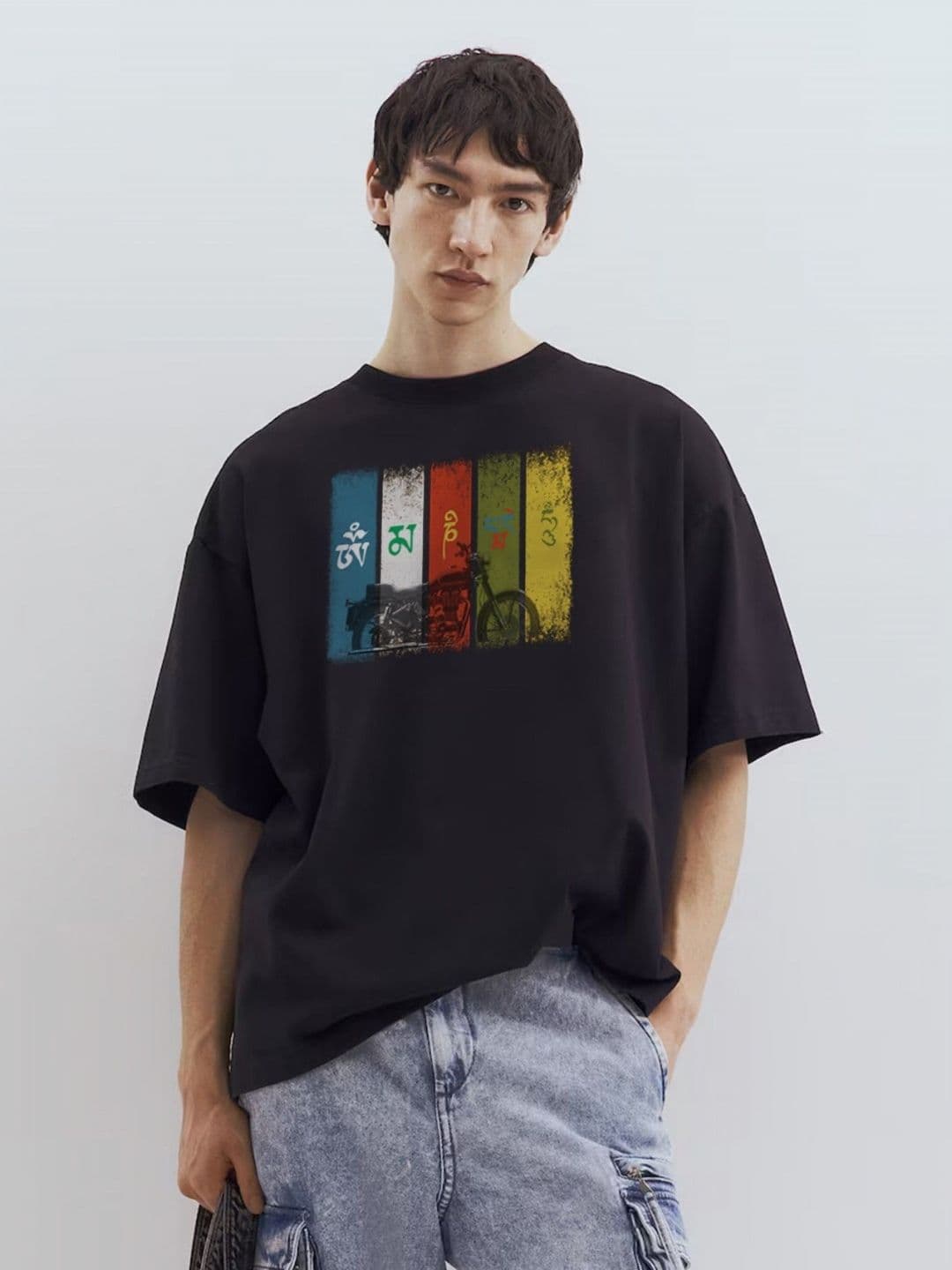 TOGS & TERRE Graphic Printed Drop-Shoulder Sleeves Organic Cotton Oversized T-Shirt - view 1
