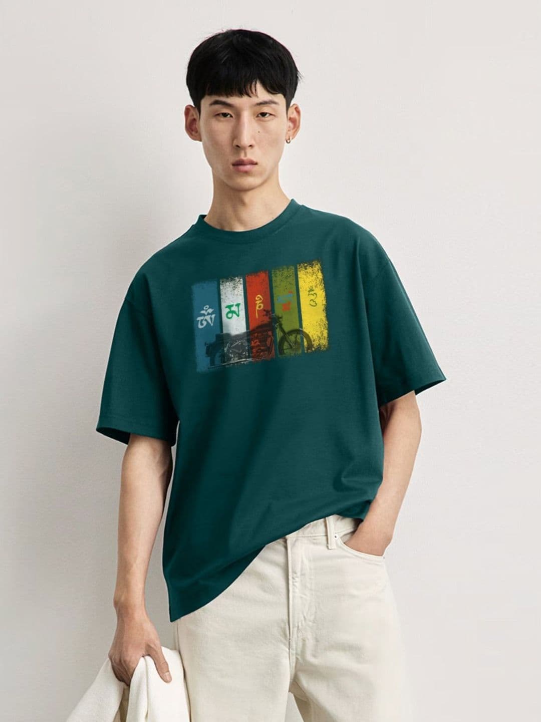 TOGS & TERRE Men Graphic Printed Round Neck Cotton Oversized T-shirt - view 1