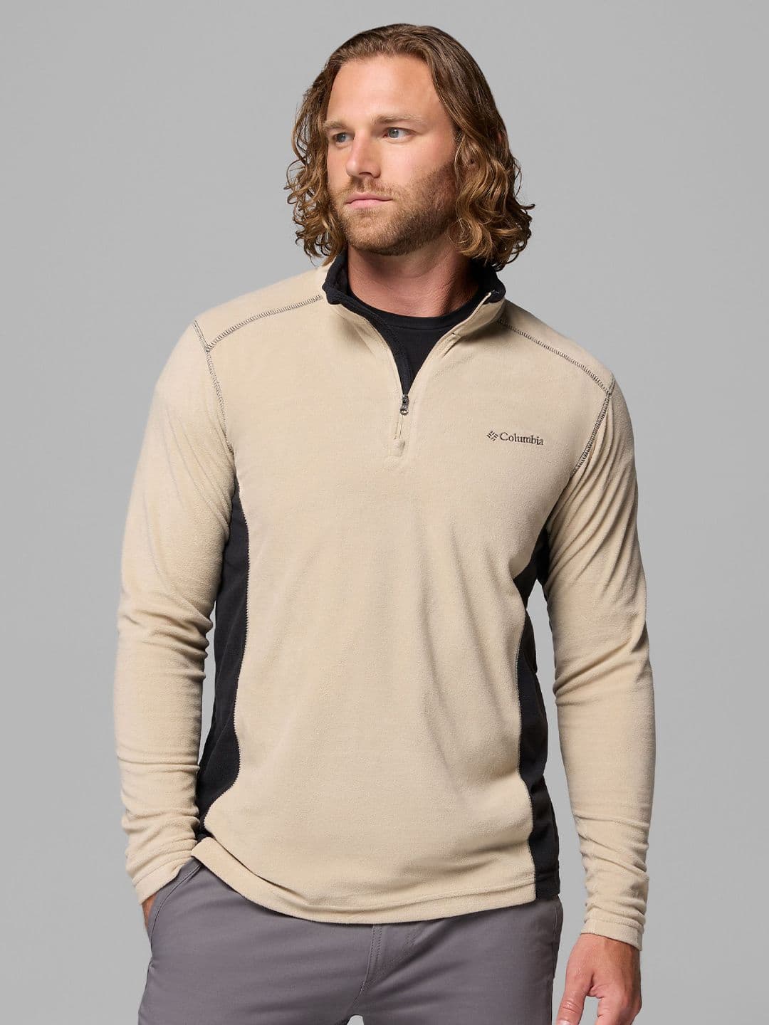 Columbia Klamath Range II Men High Neck Long Sleeve Half Zipper Sweatshirts - view 1