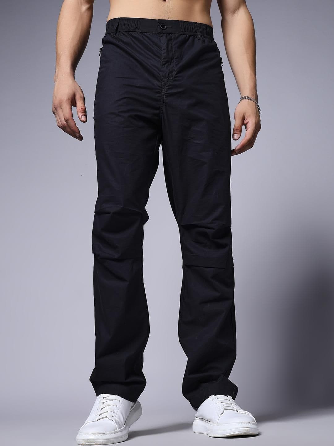 PRONK Men Relaxed Fit Mid-Rise Cargos Trousers - view 1
