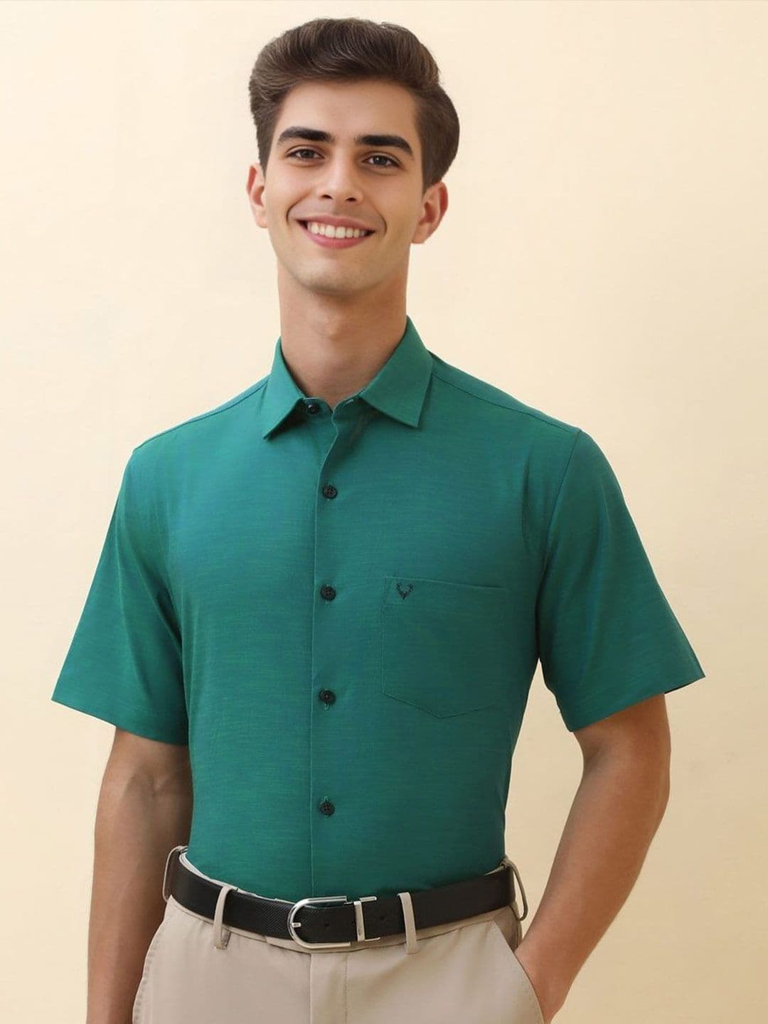 Allen Solly Men Solid Spread Collar Pure Cotton Formal Shirt - view 1