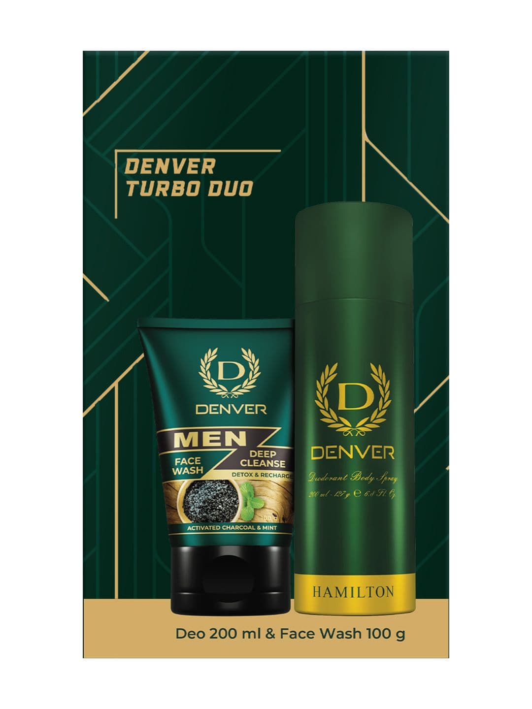Denver Turbo Duo Pack - Hamilton Deodorant 200ml & Deep Cleanse Face Wash 100g - view 1
