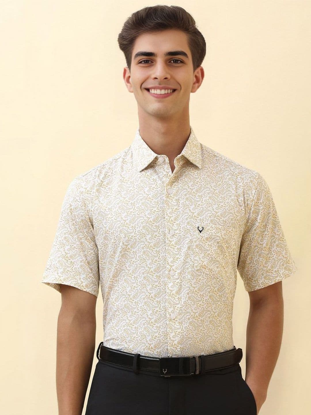 Allen Solly Men Floral Printed Spread Collar Pure Cotton Formal Shirt - view 1