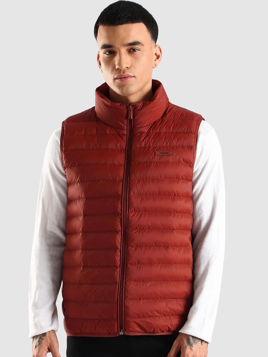 Calvin Klein Jeans Men Mock Collar Solid Gilet Jacket - view 1