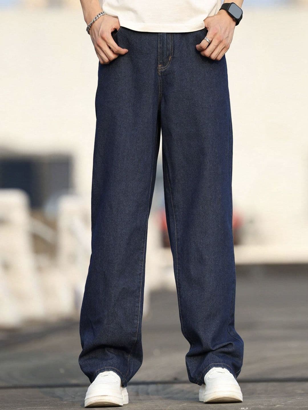 MASTERLY WEFT Men Straight Fit Mid-Rise Stretchable Jeans - view 1