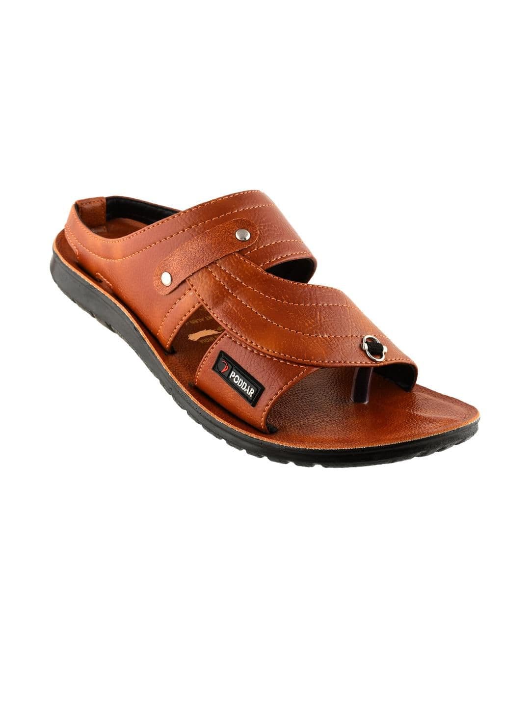 Poddar Men Tan Open Toe Comfort Sandals - view 1