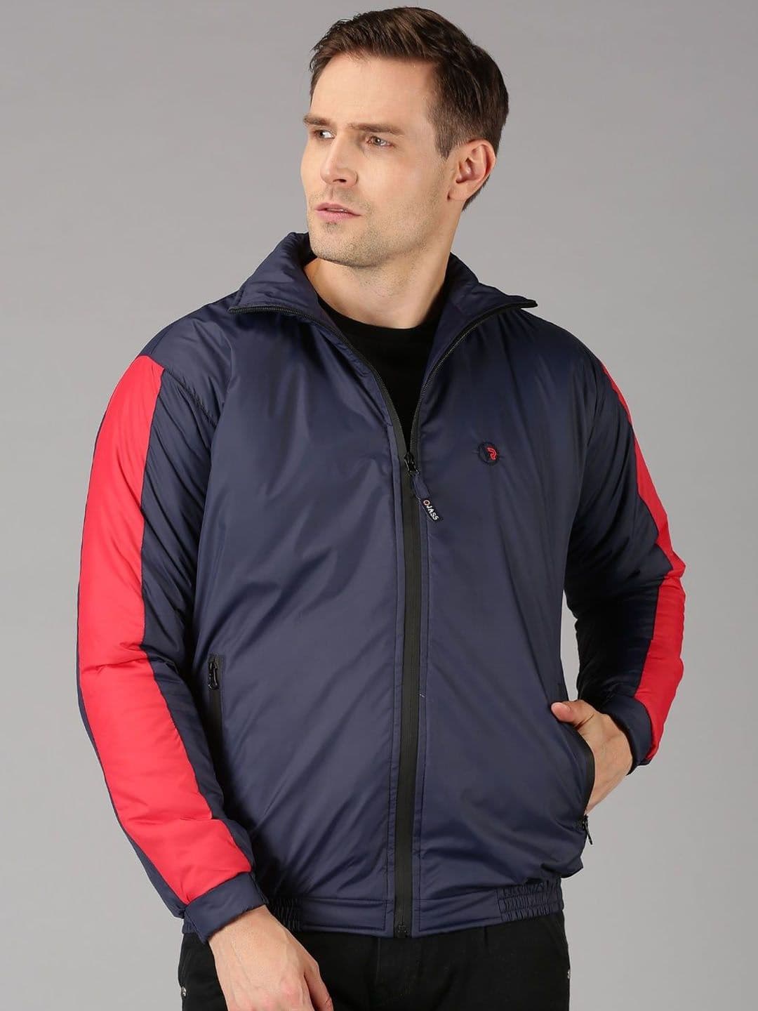 VROJASS Men Mock Collar Solid Bomber Jacket - view 1