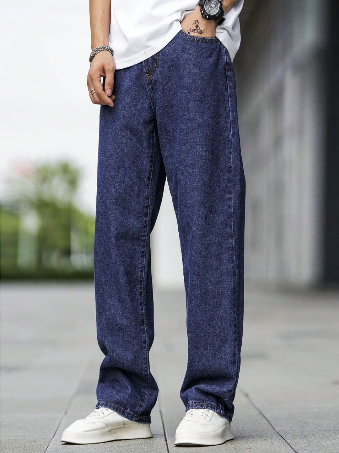 MASTERLY WEFT Men Straight Fit Mid-Rise Stretchable Jeans - view 1
