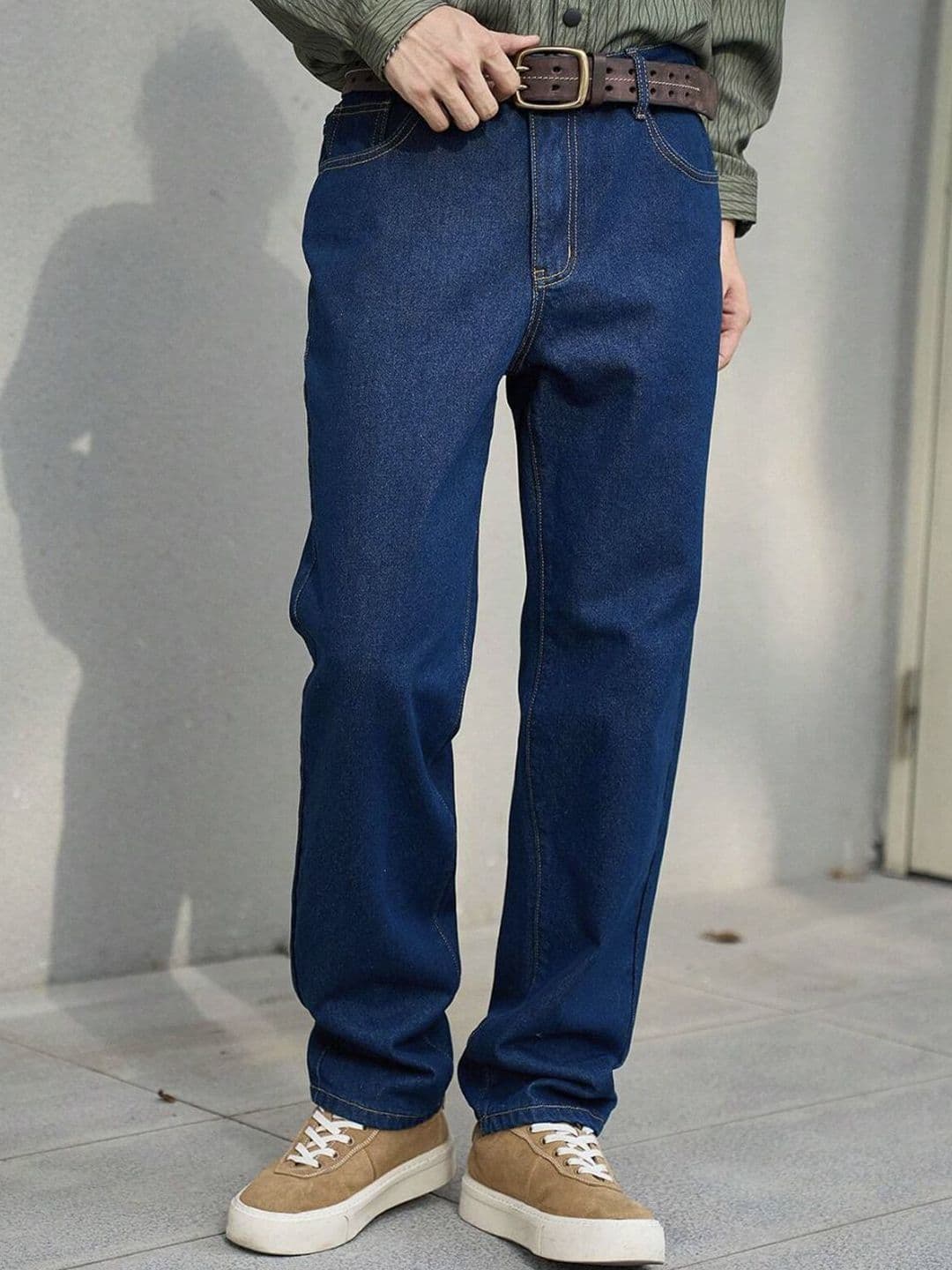 MASTERLY WEFT Men Straight Fit Mid-Rise Stretchable Jeans - view 1