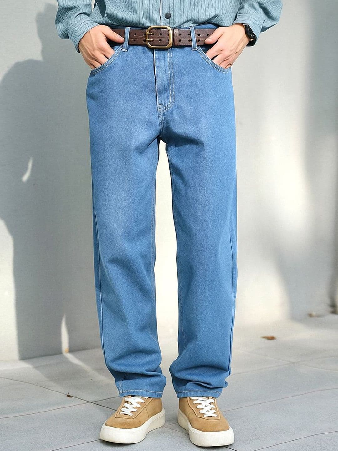 MASTERLY WEFT Men Straight Fit Mid-Rise Stretchable Jeans - view 1