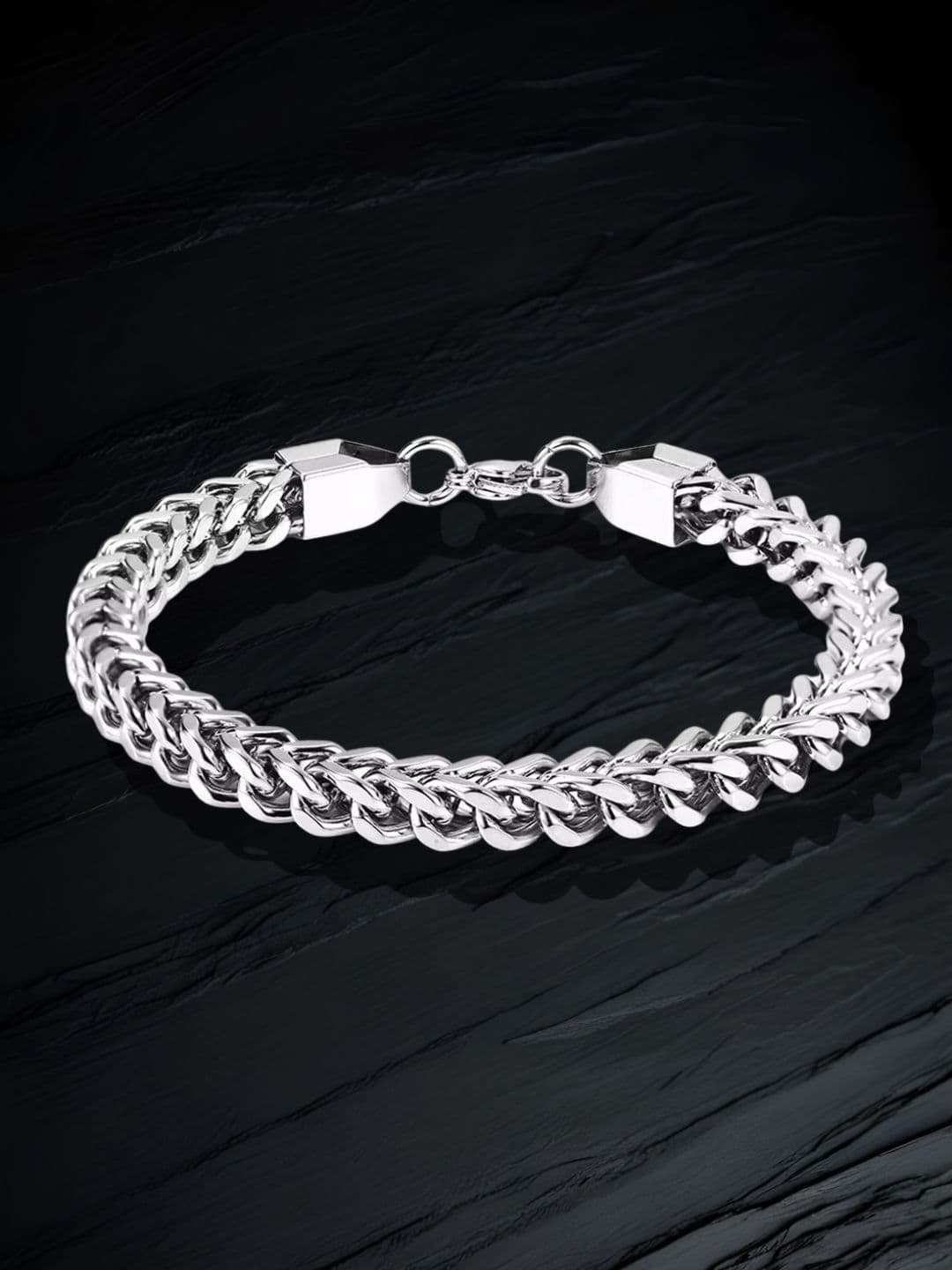 Vivnits Unisex Stainless Steel Silver Plated Link Bracelet - view 1