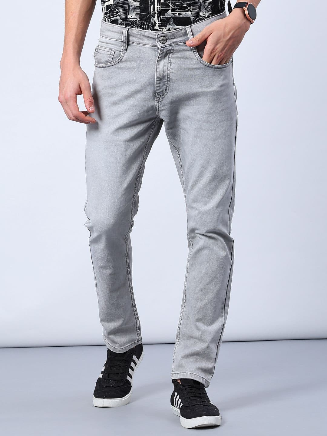 V-Mart Men Regular Fit Mid-Rise Light Fade Stretchable Jeans - view 1