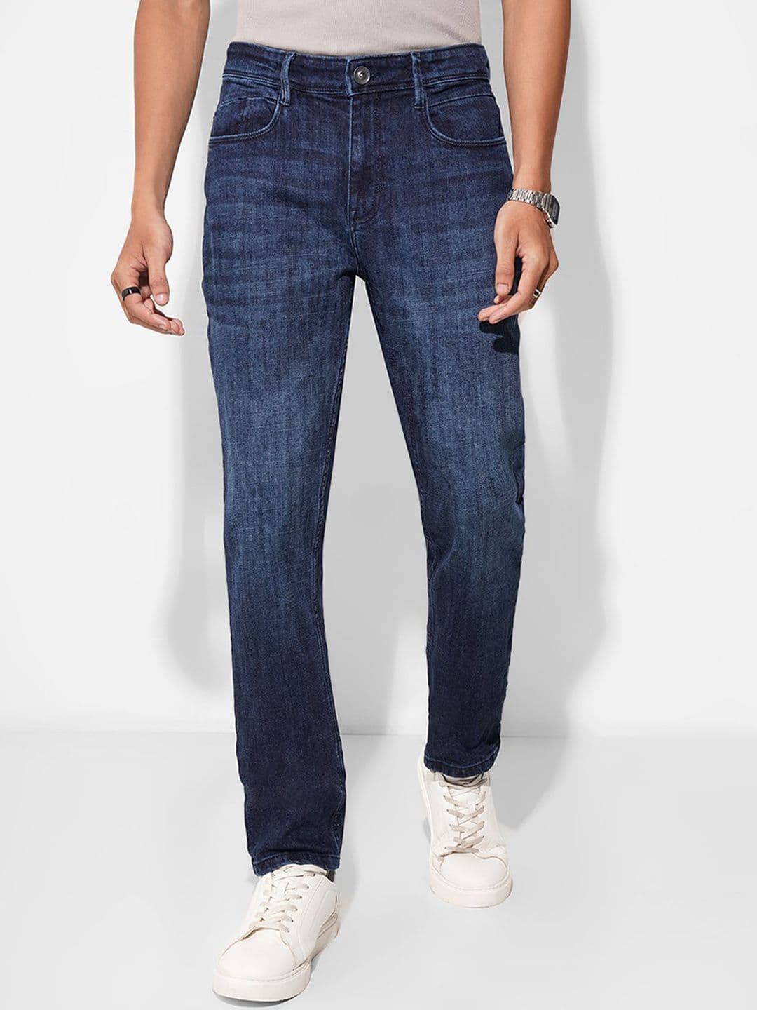 SF JEANS by Pantaloons Men Slim Fit Mid-Rise Light Fade Jeans - view 1
