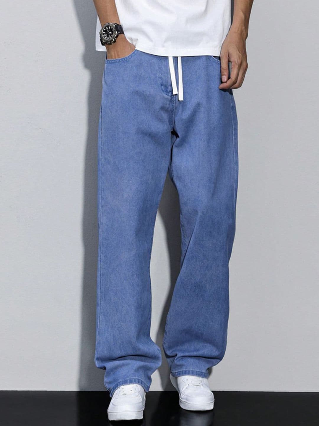 MASTERLY WEFT Men Straight Fit Mid-Rise Stretchable Jeans - view 1