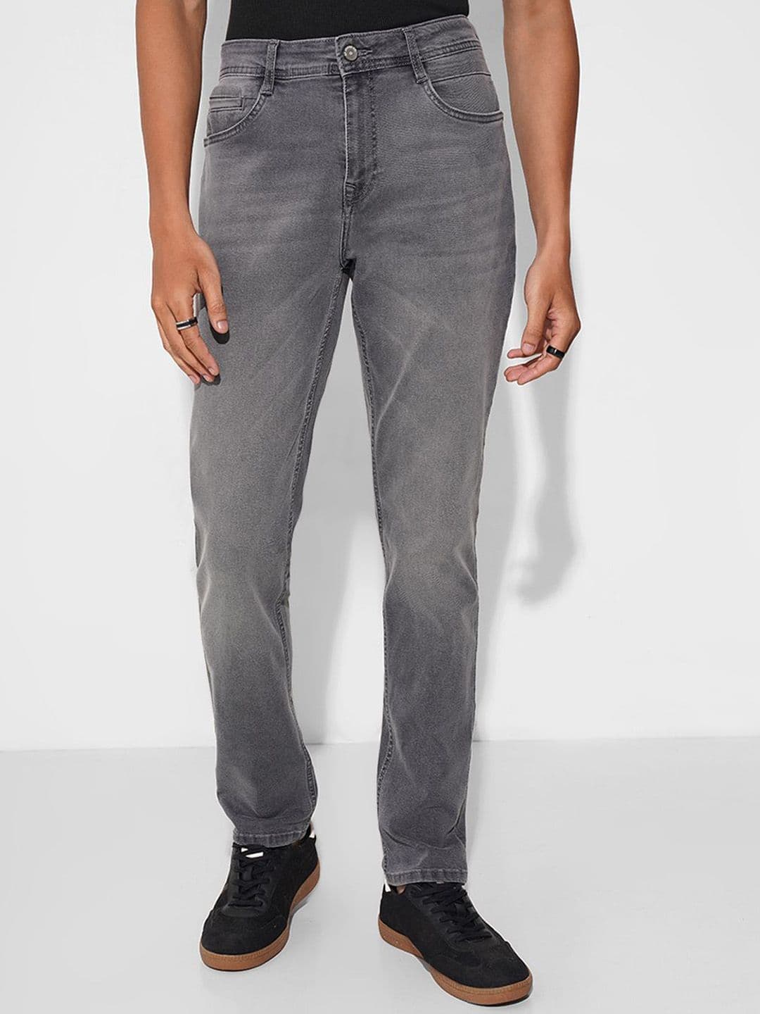 SF JEANS by Pantaloons Men Slim Fit Mid-Rise Low Distress Light Fade Jeans - view 1