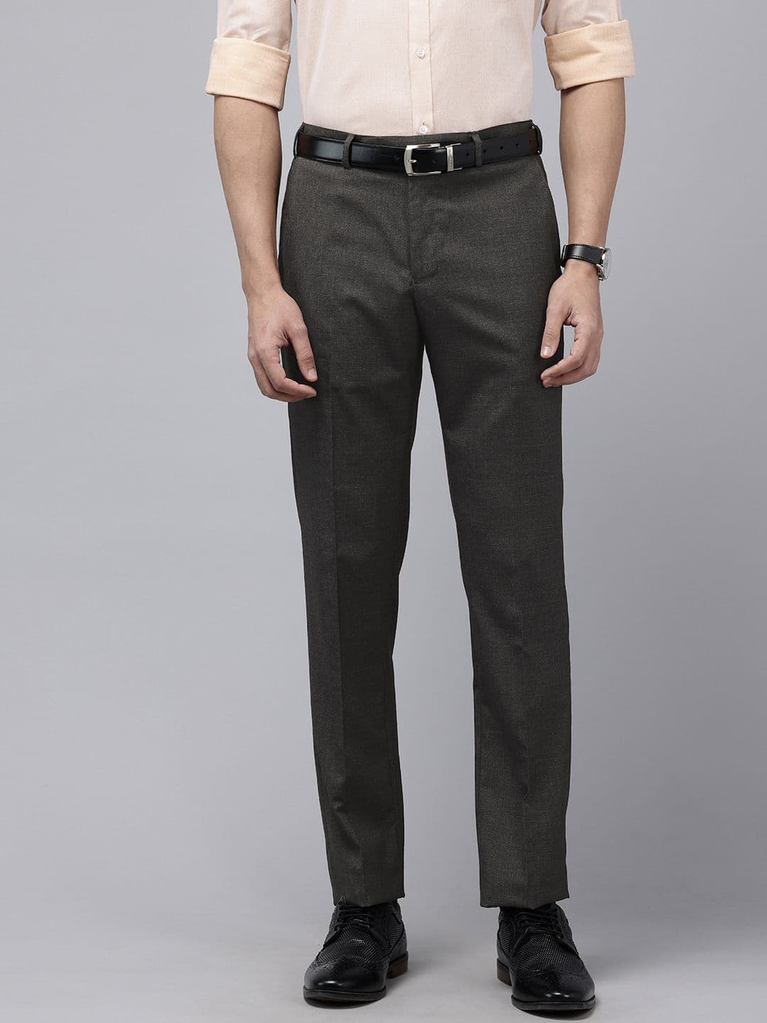 Park Avenue Men Self Design Textured Formal Trousers - view 1