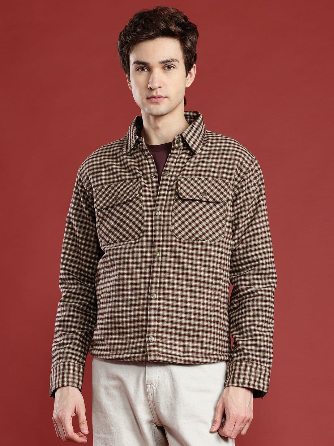 Leather Retail Men Checked Woollen Lightweight Tailored Jacket - view 1