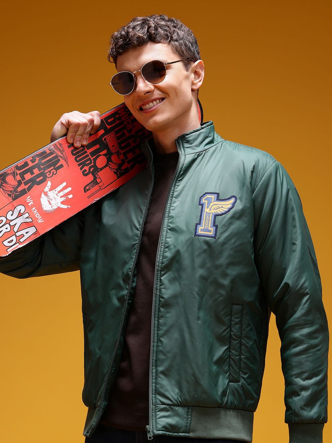 HERE&NOW Bomber Jacket with Patchwork Detail - view 1