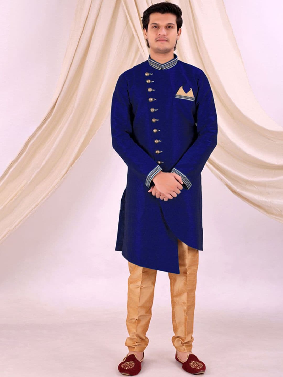 Desibutik Men Mandarin Collar Sherwani Set - view 1