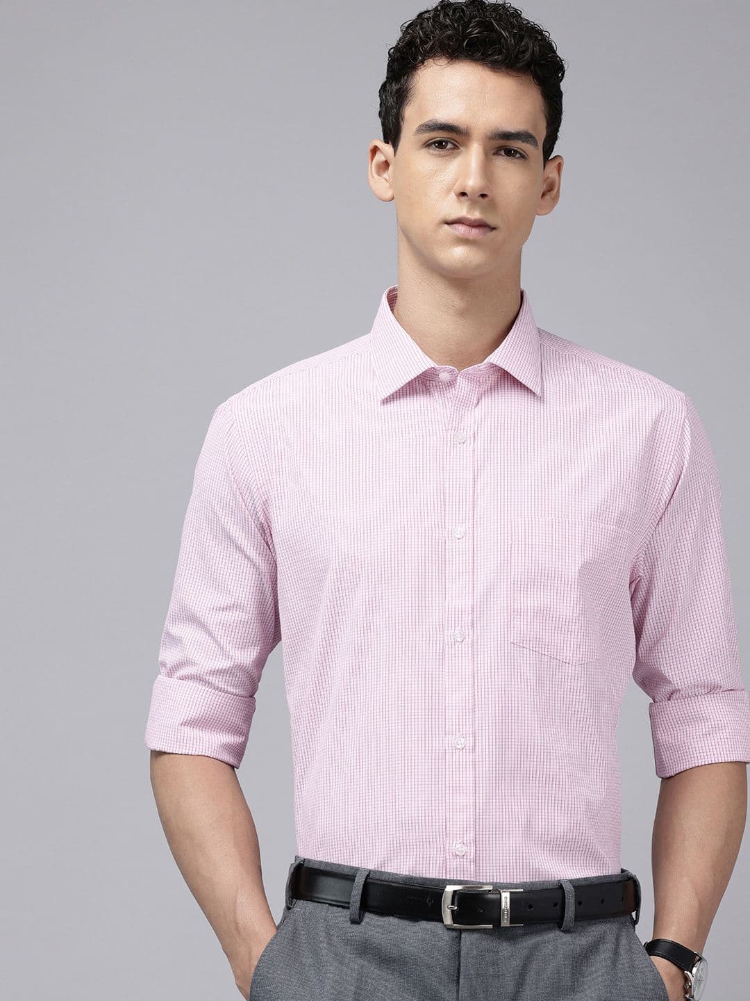 Park Avenue Slim Fit Micro Checks Formal Shirt - view 1