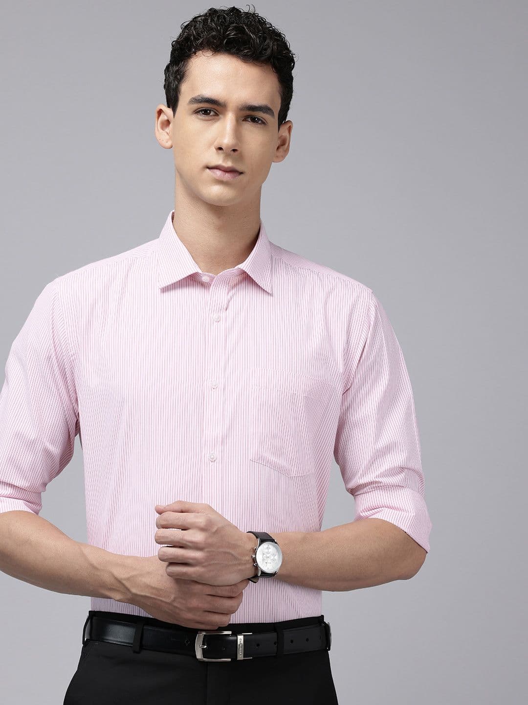 Park Avenue Slim Fit Striped Formal Shirt - view 1