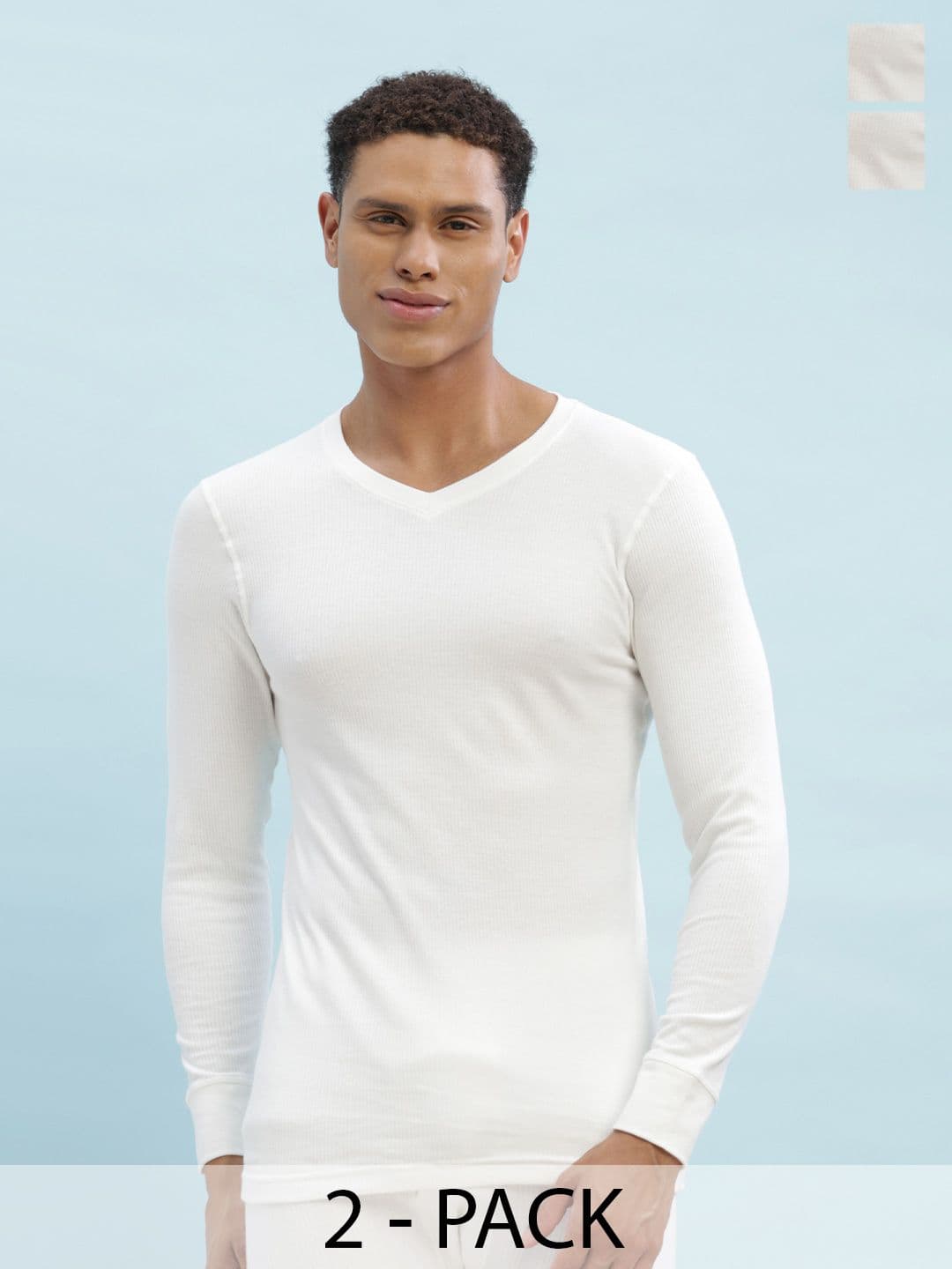 Force NXT Pack Of 2 Ribbed Cotton Thermal Top - view 1