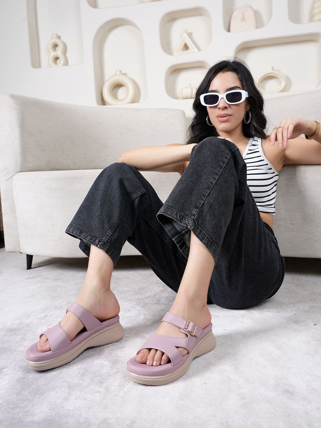 Roadster Women Open Toe Platform Sandals with Buckles - view 1