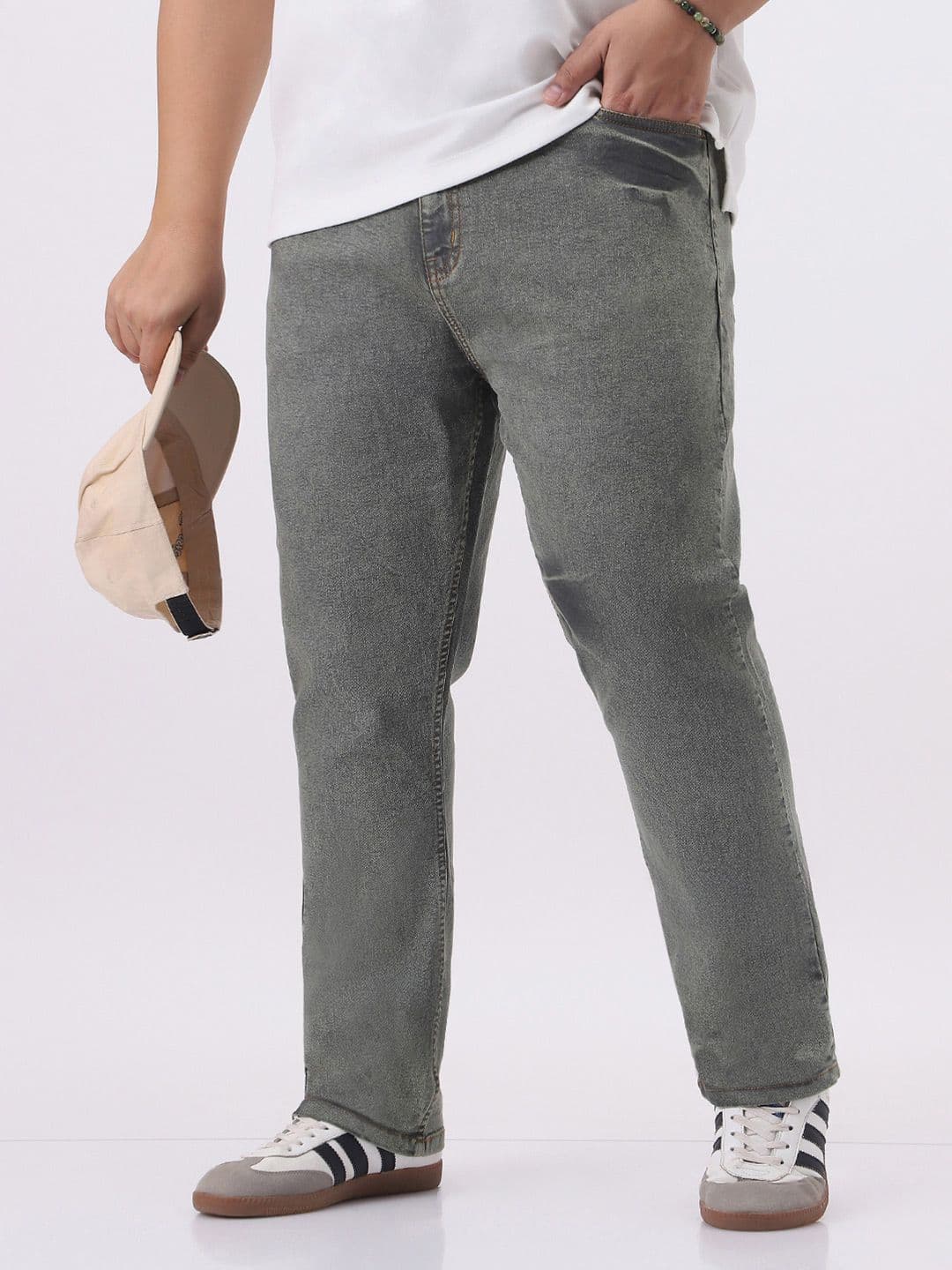 Urbano Plus Men Straight Fit Mid-Rise Heavy Fade Stretchable Jeans - view 1