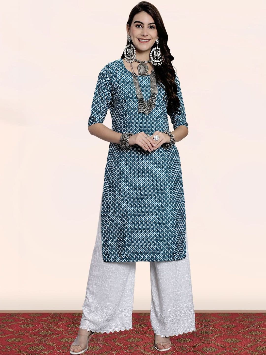 popmantra Women Ethnic Motifs Printed Crepe Kurta - view 1