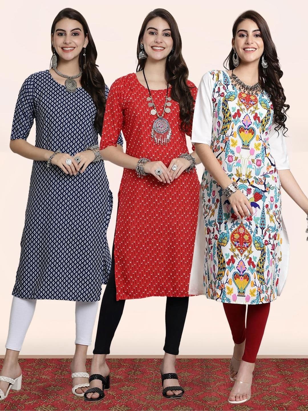 popmantra Women Ethnic Motifs Printed Crepe Kurta - view 1