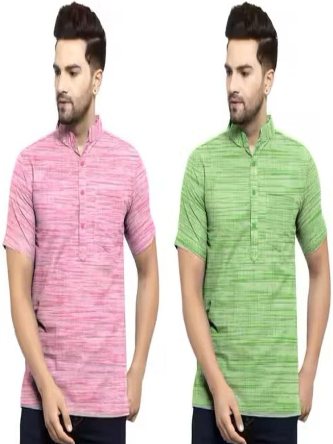 HS TEXTILES Men Thread Work Kurta - view 1