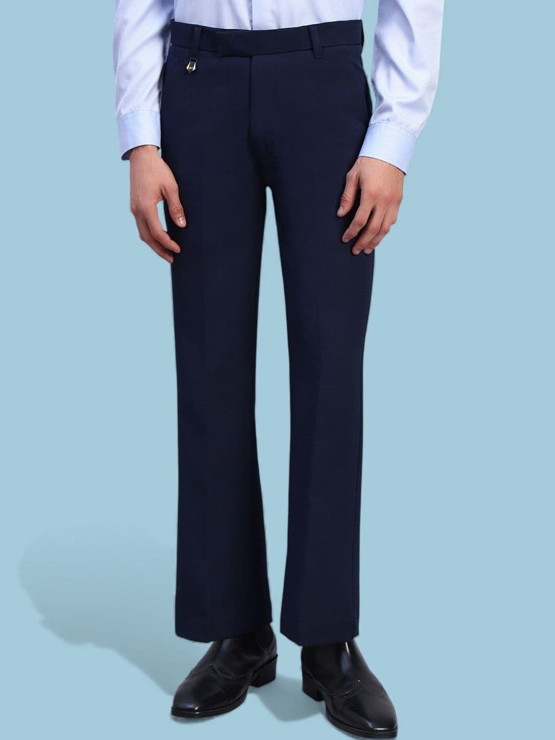 AXNIS Men Relaxed Straight Leg Wrinkle Free Trousers - view 1
