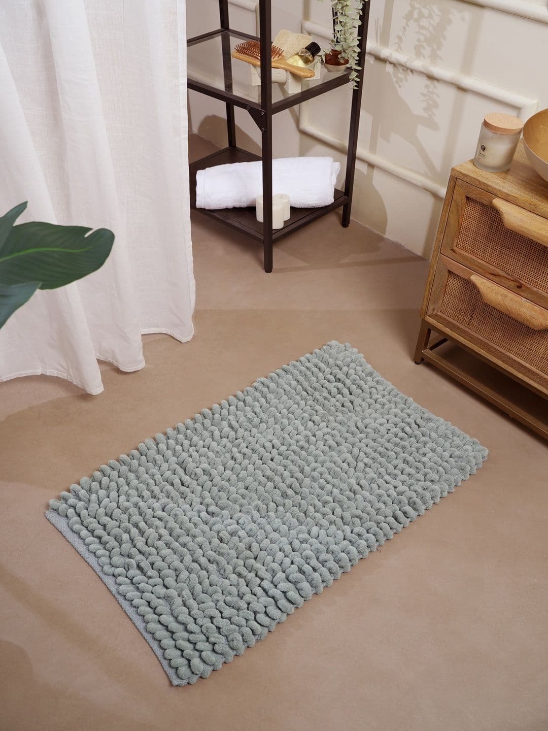 RALIA HOMES Grey Anti-Skid Bath Rugs - view 1