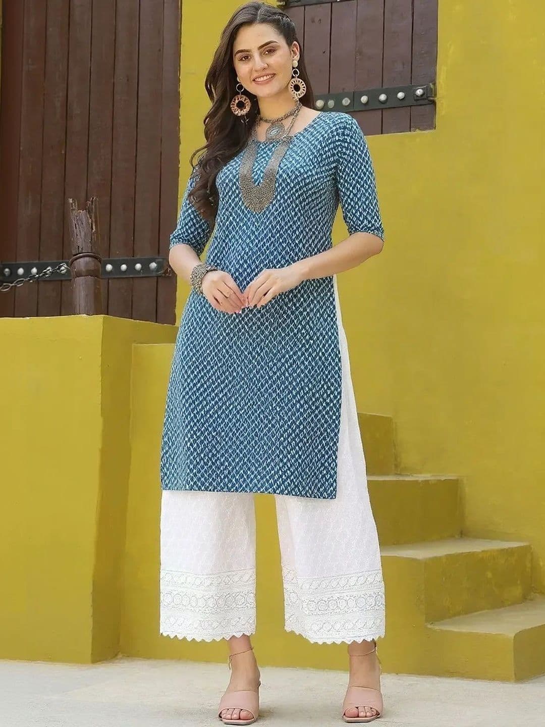 popmantra Women Ethnic Motifs Printed Crepe Kurta - view 1