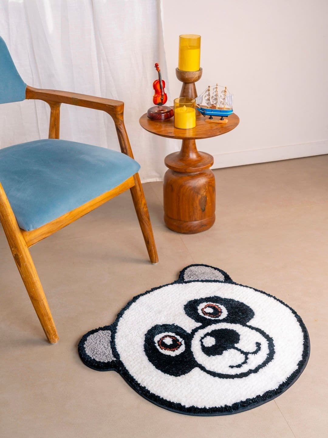 RALIA HOMES Black & White Printed 2000 GSM Bath Rugs - view 1