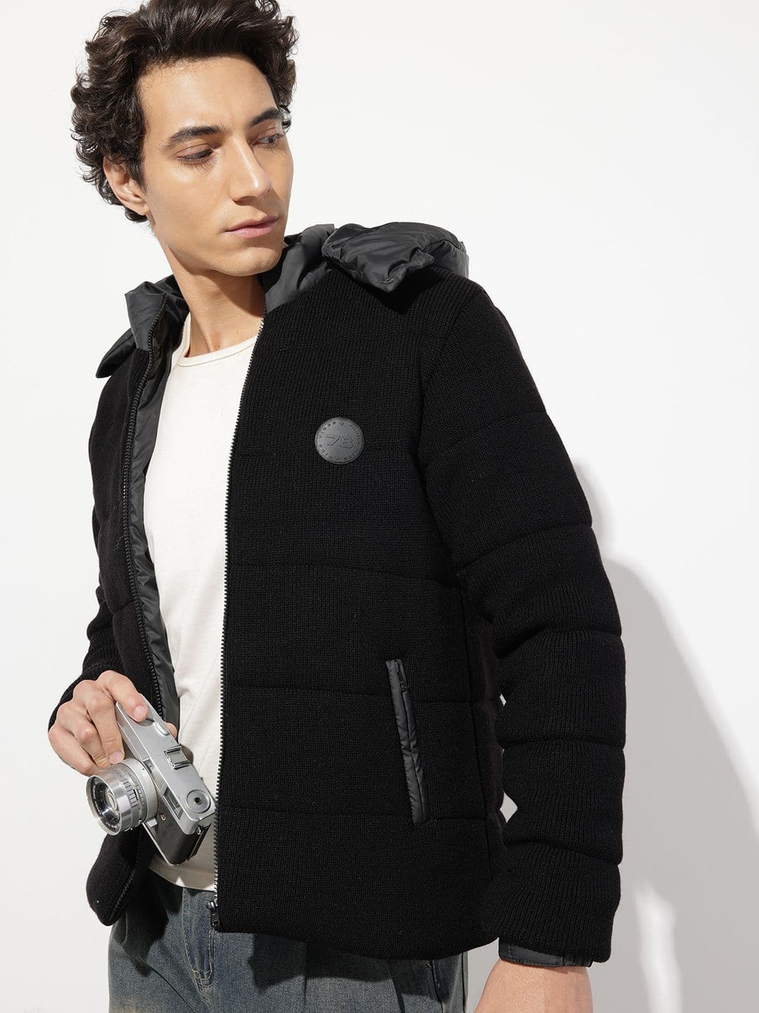 The Roadster Life Co. Detachable Hood Textured Padded Jacket - view 1