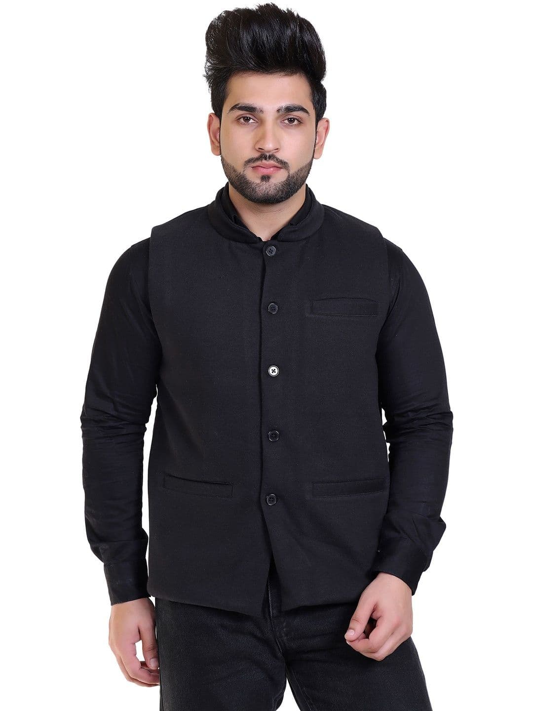 STARFOX Men Fleece Nehru Jacket - view 1