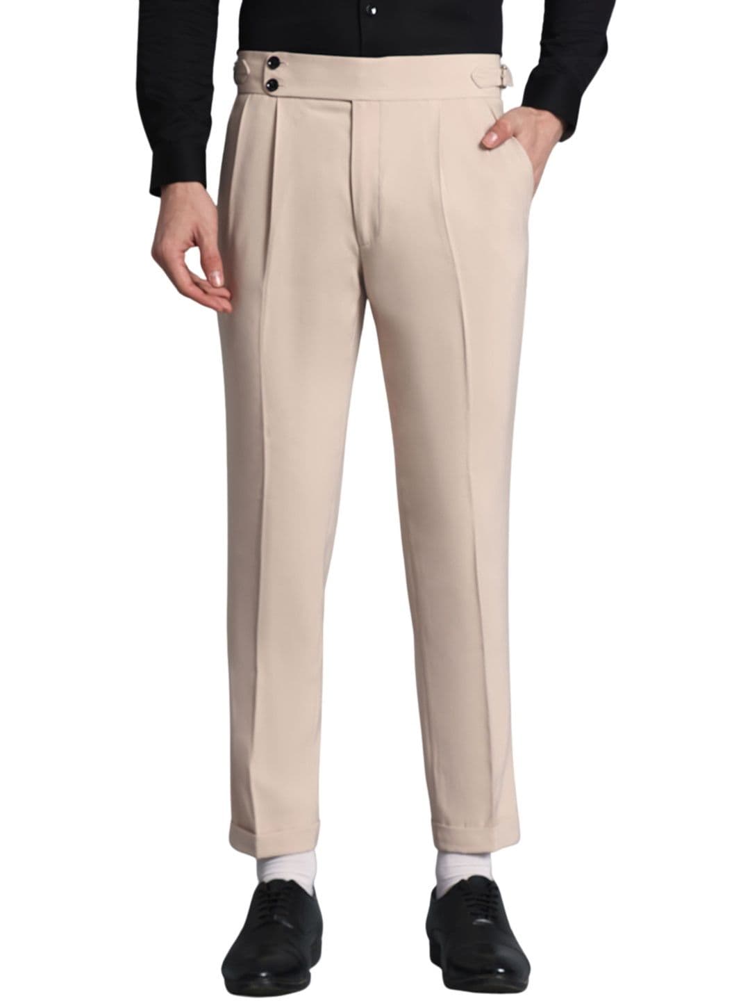 Qlanz Men Wrinkle Free Pleated Trousers - view 1