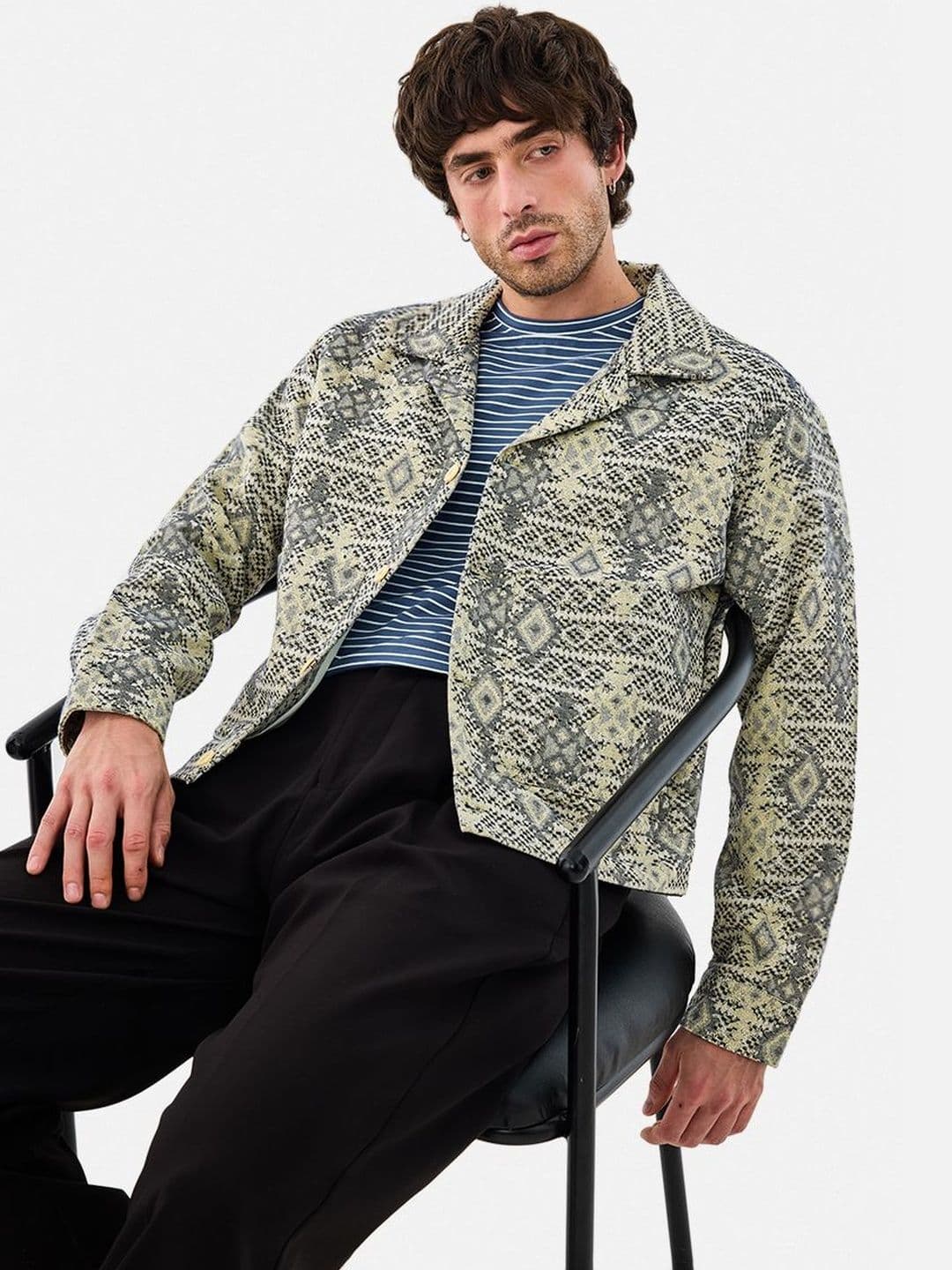 Snitch Light Yellow Geometric Jacket - view 1