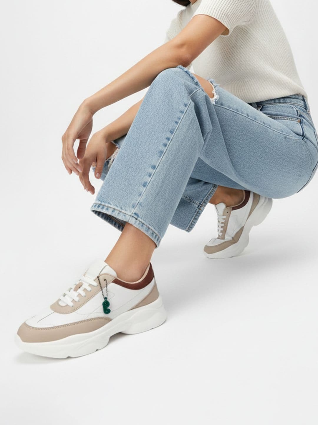 glitchez Women Colourblocked Lace-Up Chunky Sole Sneakers - view 1
