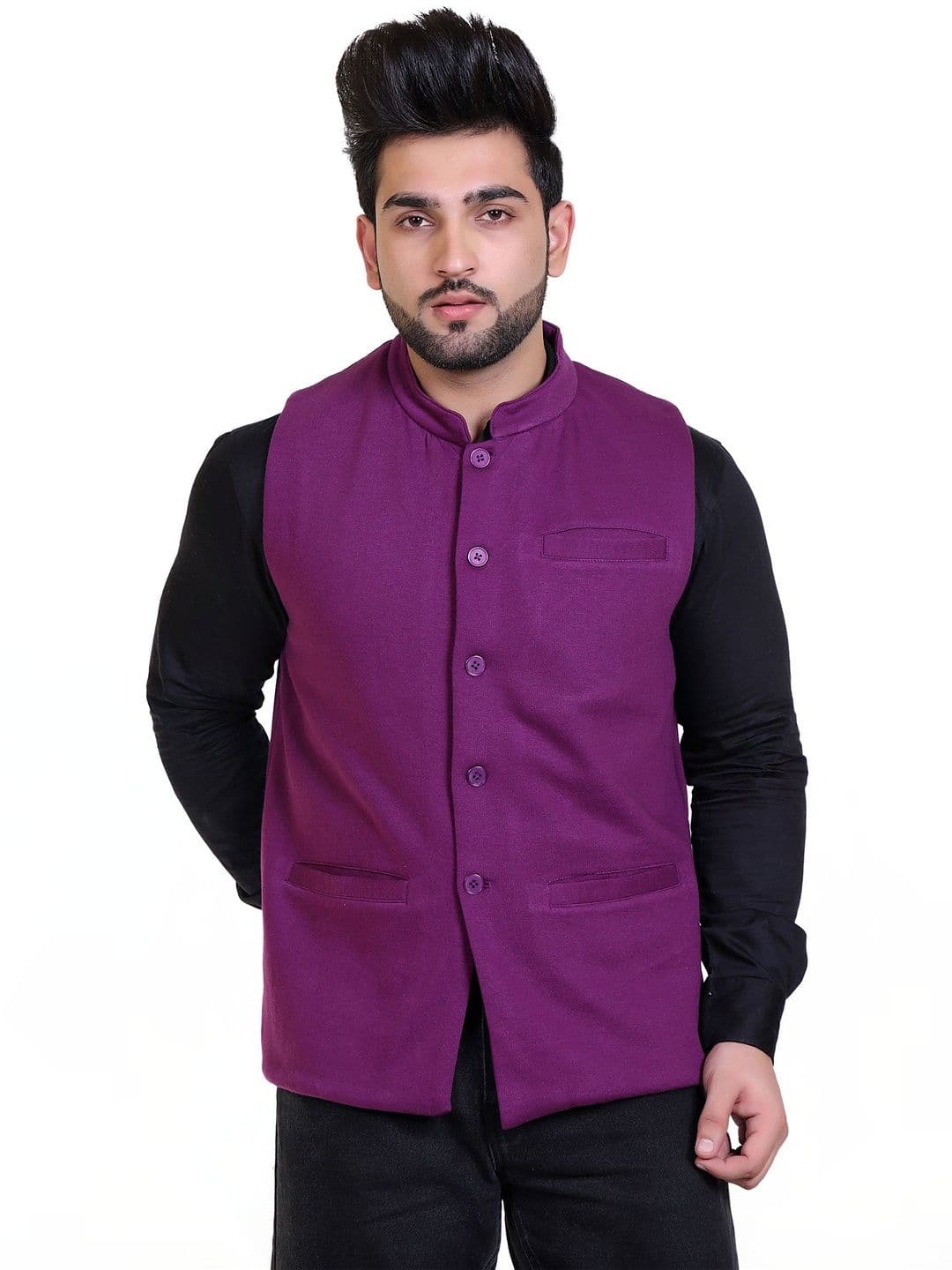Mast & Harbour Men Fleece Woven Jacket - view 1