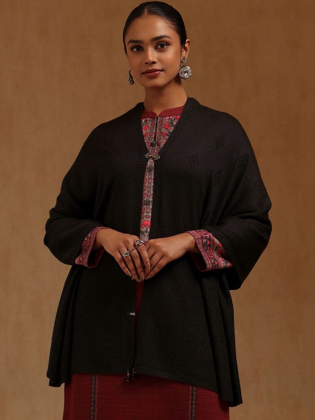 Soch Women Woven Design Acrylic Shawl - view 1