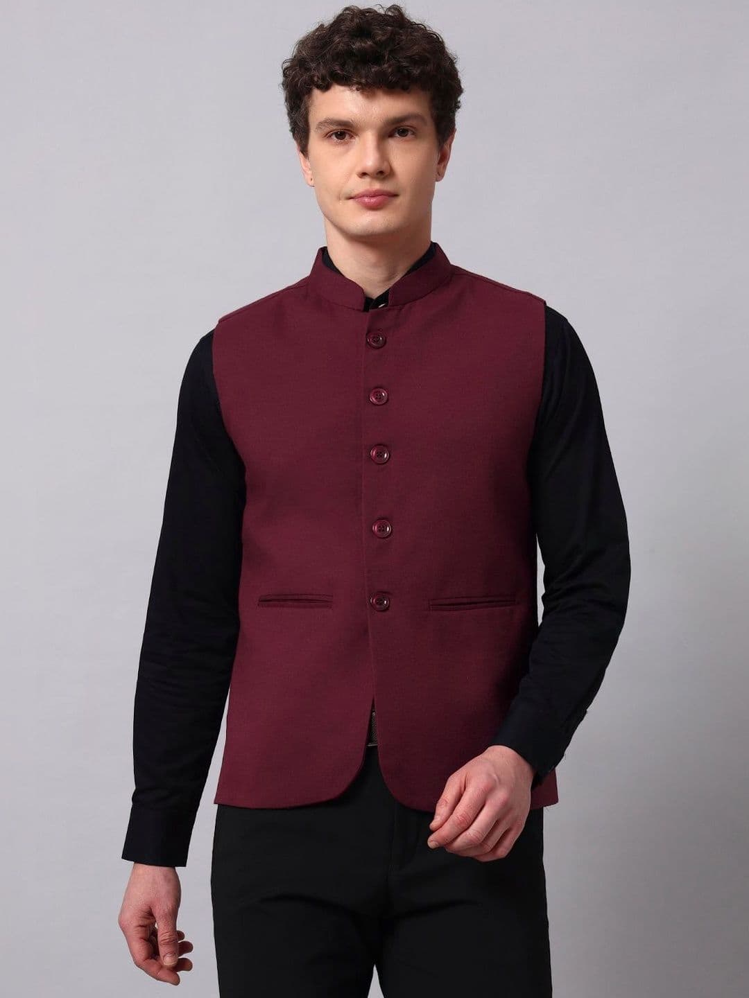 NATURE CRAFT Woven Nehru Jackets - view 1